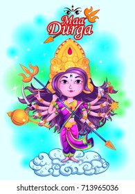 Happy Durga Puja festival India holiday background. Vector illustration