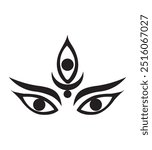 Happy Durga Puja, Hindu goddess durga face vector illustration design.eps10