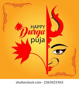Happy Durga Puja Illustration Background Design