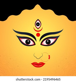 ilustraciones felices de Durga puja. Cara Durga. Feliz Navratri	