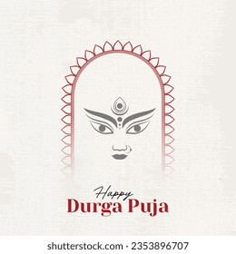 Felices ilustraciones de Durga Puja, cara de Durga, feliz Navratri, Dussehra