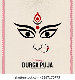 Happy Durga puja ilustraciones Durga Face Subh Navratri