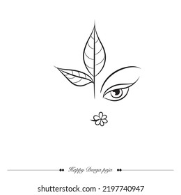 happy durga puja durga maa face illustration