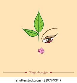 Happy Durga Puja Durga Maa Face Illustration