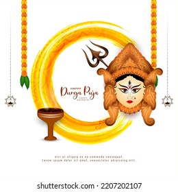 Happy Durga puja and happy Navratri festival decorative cultural greeting background vector