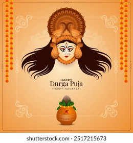 Happy Durga puja and Navratri Indian festival decorative background vector