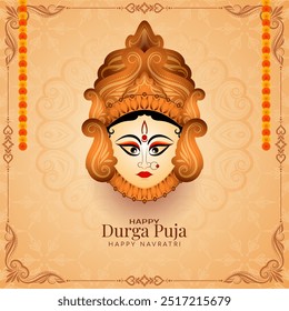 Happy Durga puja and Navratri religious festival celebration background vector