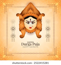 Vector de tarjeta de felicitación del festival tradicional de Durga puja y Navratri