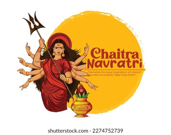 Happy Durga Puja shubh Navratri  Indian religious festival 