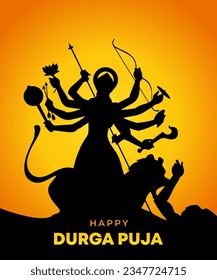 Happy Durga puja social media post .