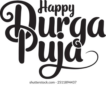 Happy Durga Puja Typography for T-shirt Design