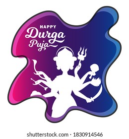Afiche del deseo feliz de Durga Puja, ilustración vectorial