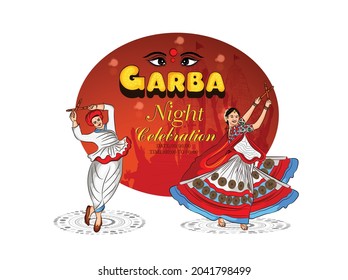 Happy Durga Puja,Subh Navratri,Garba Night Indian religious header banner 