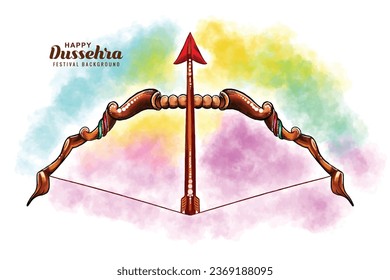 Happy dussehra bow and arrow festival greeting card background