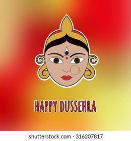 Happy Dussehra. Card with Durga. Eps10 