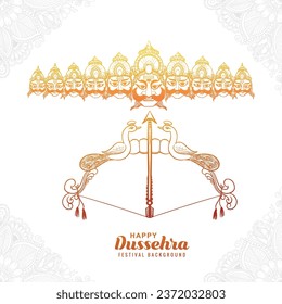 Feliz celebración del dussehra, furioso caravana con diez cabezas de diseño de boceto