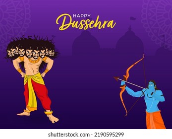 Happy Dussehra Celebration Concept Lord Rama Stock Vector (Royalty Free ...