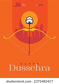 Happy Dussehra. A creative concept poster design for real estate firms and corporates on the occasion of Dussehra. Targeted home search