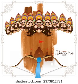 Happy Dussehra cultural festival traditional background design vector