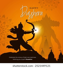 Happy Dussehra Festival Background Design Template Vector Illustration