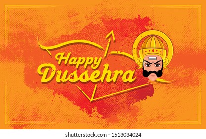 Happy Dussehra Festival Background Template Design Vector Illustration