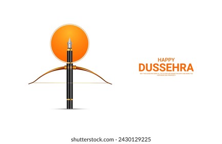 Happy Dussehra festival. Creative social media ads, 3D illustration.