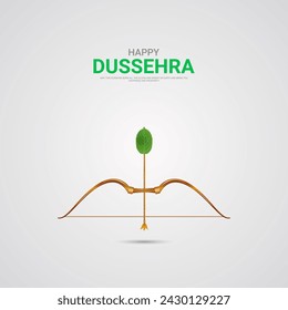 Happy Dussehra festival. Creative social media ads, 3D illustration.