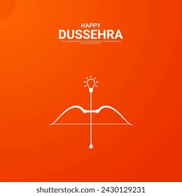 Happy Dussehra festival. Creative social media ads, 3D illustration.