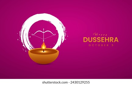 Happy Dussehra festival. Creative social media ads, 3D illustration.
