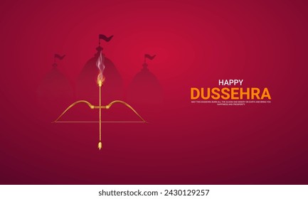 Happy Dussehra festival. Creative social media ads, 3D illustration.