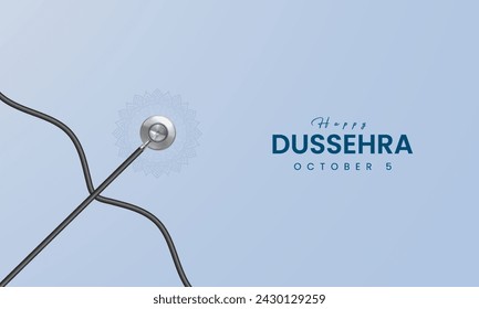 Happy Dussehra festival. Creative social media ads, 3D illustration.