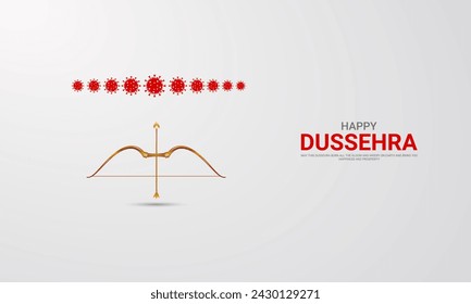 Happy Dussehra festival. Creative social media ads, 3D illustration.