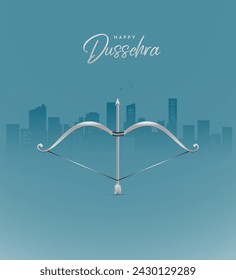 Happy Dussehra festival. Creative social media ads, 3D illustration.