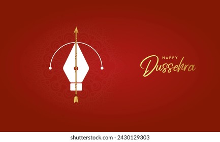 Happy Dussehra festival. Creative social media ads, 3D illustration.