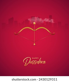 Happy Dussehra festival. Creative social media ads, 3D illustration.