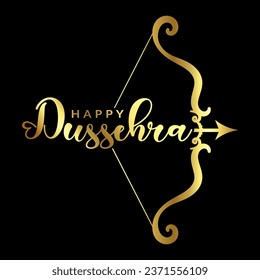 Happy Dussehra festival illustration with bow and arrow of rama holiday card background