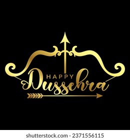 Happy Dussehra festival illustration with bow and arrow of rama holiday card background