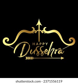 Happy Dussehra festival illustration with bow and arrow of rama holiday card background