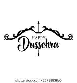 Happy dussehra festival illustration with bow and arrow of rama holiday card background