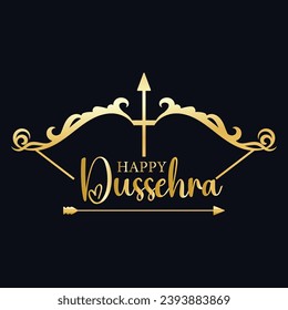 Happy dussehra festival illustration with bow and arrow of rama holiday card background