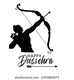 Happy dussehra festival illustration with bow and arrow of rama holiday card background