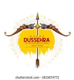 Happy Dussehra Festival Of India, With Bow And Quiver For Vijayadashami