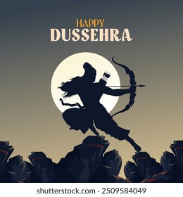 Feliz festival Dussehra da Índia Lord Rama. Design de ilustração vetorial