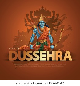 Happy Dussehra festival of India. of Lord Rama killing Ravana. vector illustration design