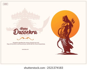 Feliz festival Dussehra da Índia. de Lord Rama matando Ravana. design de ilustração vetorial
