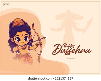 Feliz festival Dussehra da Índia. de Lord Rama matando Ravana. design de ilustração vetorial
