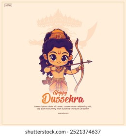 Feliz festival Dussehra da Índia. de Lord Rama matando Ravana. design de ilustração vetorial
