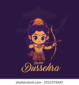 Feliz festival Dussehra da Índia. de Lord Rama matando Ravana. design de ilustração vetorial
