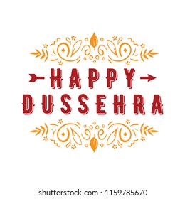 Happy Dussehra. Festival of India. Vector typography for banner, logo design.