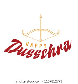 Happy Dussehra. Festival of India. Vector typography for banner, logo design.